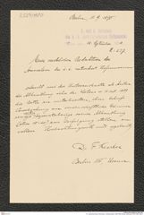 k.k. naturhistorisches Hofmuseum, Intendanzakten 1885-1896 (Hauer), Aktenzahl Z.527/1890, Seite 1